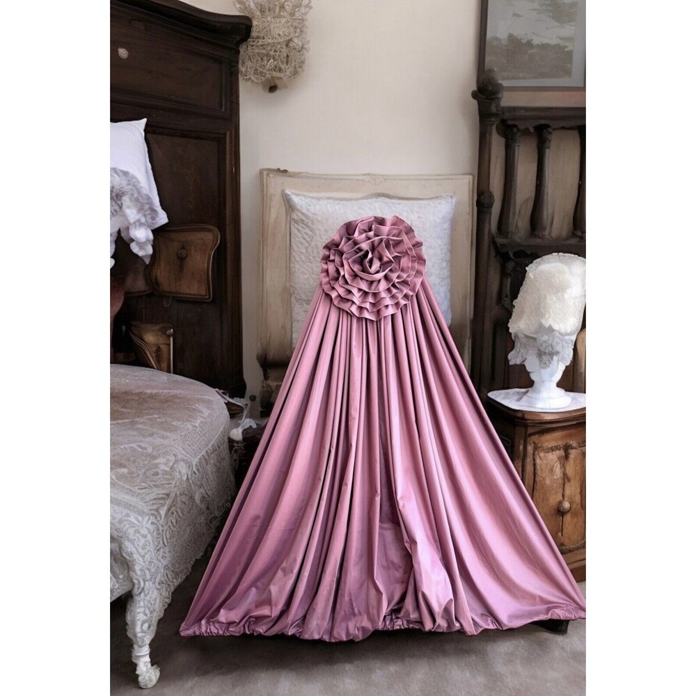 Pink Princess Bed Canopy Nursery Girls Room Decor Fancy Large Flower 56”x55”
